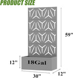 Casaphoria Metal Raised Garden Bed with Trellis, 59"x30"x12" Planter Box for Climbing Plants, Vegetables & Vines, Features Drainage Holes and Privacy Screen, Grey-Star