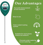XLUX Soil Moisture Sensor Meter Water Monitor, Hygrometer for Gardening, Farming,Plants, No Batteries Required, 2 Pack