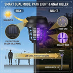 2026 4Pack Mosquito Repellent Outdoor Patio,Solar Bug Zapper Outdoor Mosquito Zapper for Moths,Gnats,Flies,Small Flying Insect,Gnat Killer for Vegetable Beds,Electric Fly Zapper for Backyard,Garden