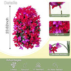 Artificial Flowers for Outdoors Fake Fuchsia Hot Pink Bougainvillea Hanging Flower Decoration, 2Pcs Realistic Faux Silk Plants Long Trailing Vines, Spring Decor for Porch Patio Balcony Planter Yard