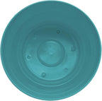 Bloem Saturn 10" Bermuda Teal Round Resin Planter Pot with Snap-in Saucer for Indoor and Outdoor Gardening