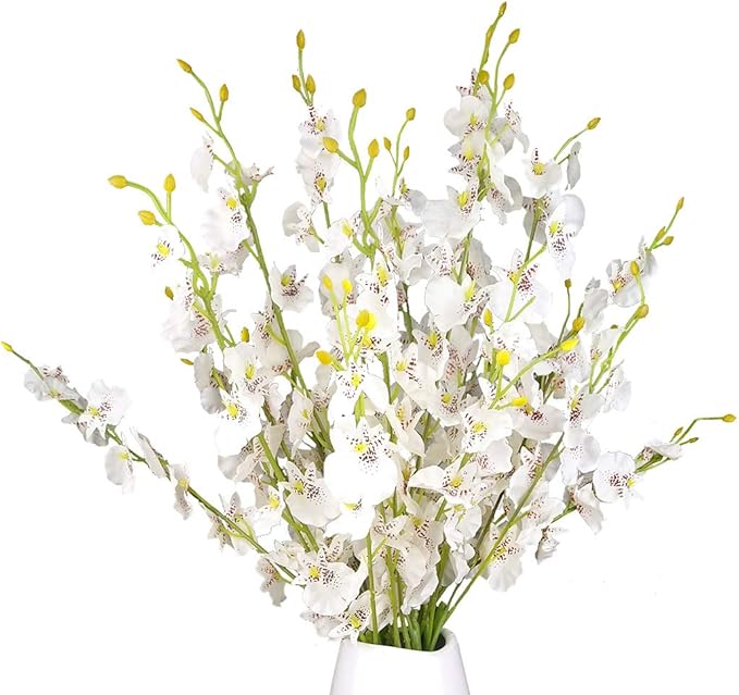 Silk Flowers in Bulk Wholesale Artificial Orchids, 10 Pcs (Each 20”), for Wedding Festive Party Home Office Decoration, No Include Vase