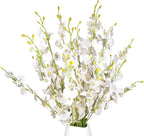 Silk Flowers in Bulk Wholesale Artificial Orchids, 10 Pcs (Each 20”), for Wedding Festive Party Home Office Decoration, No Include Vase
