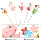 5pcs Metal Decoration Garden Decor, Watering Can Shape Plant Stakes, Stakes for Indoor and Outdoor, for Potted Plants, Greenhouse or Patio
