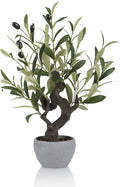 TOARTi Artificial Olive Tree Potted Plant with Stone Pot, 19" Tall Japanese Bonsai Tree Faux Plants Desk Plant, Realistic Greenery Decor for for Home Bedroom Bathroom Office Desk