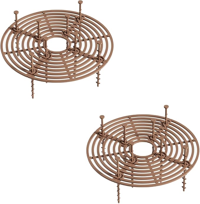7.5 Inch Plant Pot Cover from Animals 2 Pack, Cuttable Plant Pot Grid with Stakes, Round Flower Pot Soil Cover Protector, Keep Cats Out of Potted Plants for Indoor Outdoor Protection