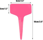 Pink Plant labels,100 Pcs 6 x10cm Plastic Plant T-Type Tags Nursery Garden Labels