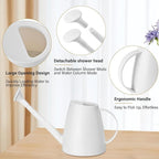 Watering Can - for Indoor and Outdoor House Plant Garden - with Long Spout - 1/2 Gallon - White
