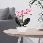 POPETPOP Artificial Potted Orchid Plant Miniature Faux Butterfly Orchid for Home Decor Wedding and Photography and Design Elegant