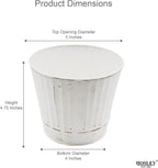 Hosley Pack of 2 White Wash Metal Planters, 5" Diameter x 4.8" High Rustic Farmhouse Buckets for Floral Arrangements, Weddings, Parties, Events & Home Décor