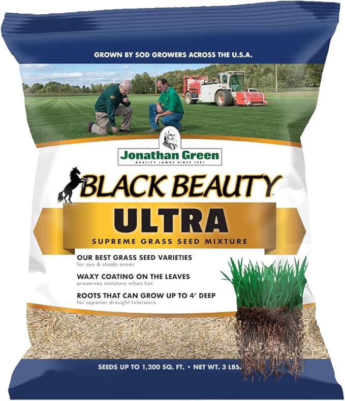 Jonathan Green (10321) Black Beauty Ultra Grass Seed - Cool Season Lawn Seed (3 lb)