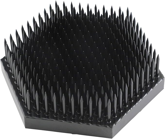 Wazakura Japanese Black Hexagon Ikebana Kenzan Flower Holder 2.6 in (68 mm), Made in Japan Floral Arranging Pin Frog Tool