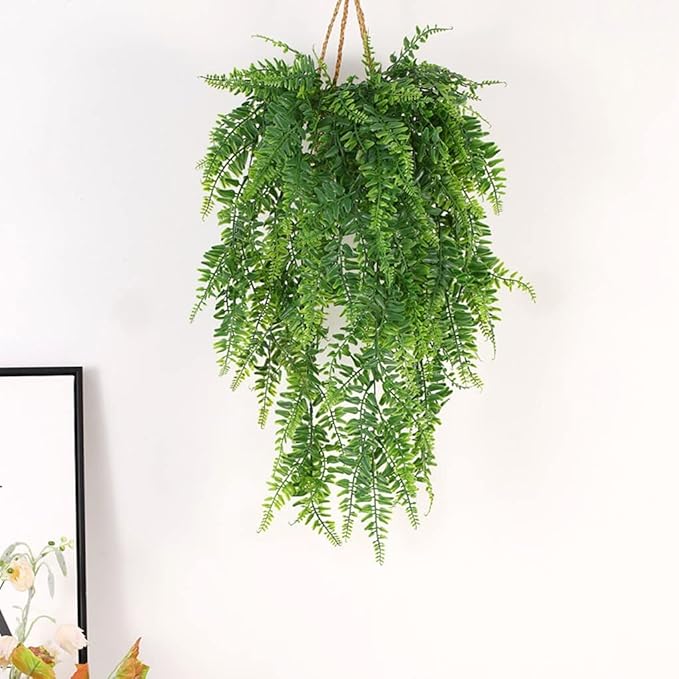 PASYOU Artificial Boston Ivy Plant, Fake Hanging Vines Plastic Plants Ferns Vine Faux UV Resistant Greenery for Indoor Outdoor Bathroom Decor Office Garden Party Wedding Baskets DIY Decoration 2 Pack