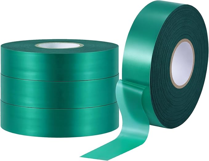 Prudiut 1200FT Stretch Tie Tape Roll, 1'' Plant Tape Green Stretch Garden Tie, Thick Sturdy Tree Nursery Tapes Vinyl Stake Ribbon Support for Indoor Outdoor Patio Plant, Tree, Vegetables, Branches