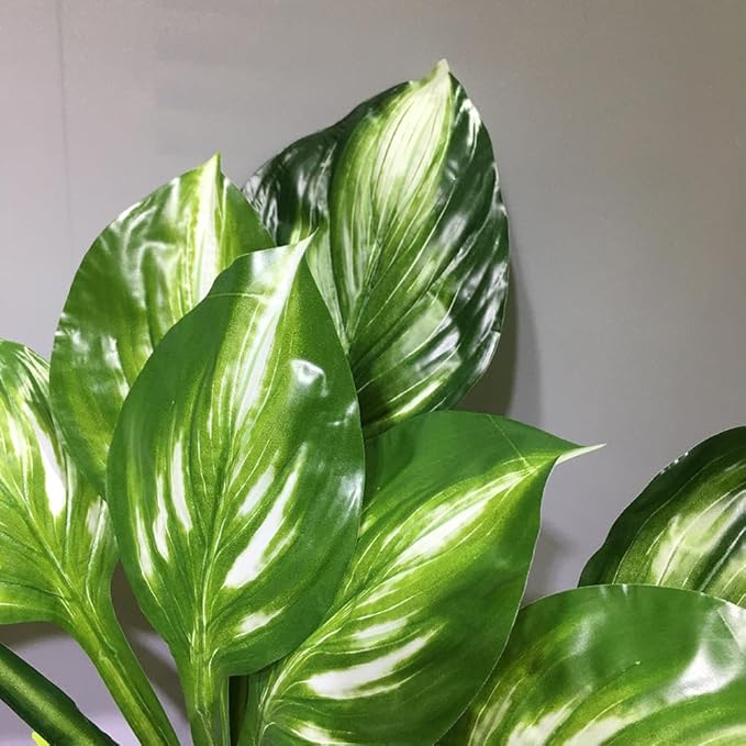 4 Packs Halcyon Hosta Perennial Artificial Plants 19" Large Faux Cordyline Shade Plant for for Home Garden Office Decoration