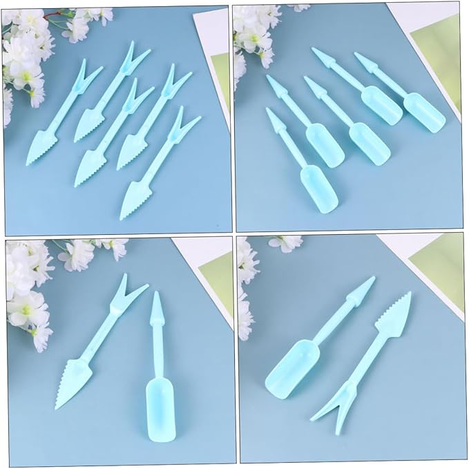 SUPVOX Succulent Transplanting Tools Set 20pcs (16cm) Blue Multi-Functional Planting and Potting Hand Tools for Gardening and Flower Care