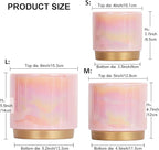 Gepege Pink Indoor Plant Pots for Plants, Ceramic Planter with Drainage Hole, 6.0 inch+5.0 Inch+4.0 Inch. Succulent Orchid Flower Pot - Rainbow Pearl Glaze