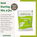 Gardeners Supply Company SuperRoot Booster Seed Starter Mix | Promotes Strong Roots & Boost Plant Growth | High Nutrients Plant Food for Seed Starting Trays and Planters - (9 Quarts)