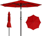 AreShark 9 FT Patio Umbrella for Outdoor, Outdoor Table Umbrella with Push Button Tilt and Crank, Outdoor Patio Umbrellas with 8 Sturdy Ribs for Market, Garden, Pool (Red)