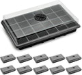 RooTrimmer 10-Pack XL Seed Starter Tray with Dome – 24 Large 2" Cells per Seedling Starter Trays (Total 240 Cells), Seed Growing Tray with Humidity Lids for Greenhouse Home Plant Propagation