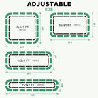 1MORE Raised Garden Bed -5X3X1 Galvanized Planter Box for Outdoor Gardening,4 in 1 Modular Raised Bed Kit with Protective Tape, Gloves for Herb，Ideal for Vegetables and Plants.Green-2Pack
