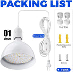 Barrina Hanging Grow Lights for Indoor Plants, 25W Full Spectrum, with Timer and 16.4FT Power Cord, Pendant Plant Lights for Indoor Growing, Large Tall Plant, Garden, Flowers, Greenhouse