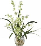 Nearly Natural Dancing Lady Orchid Liquid Illusion Silk Flower Arrangement