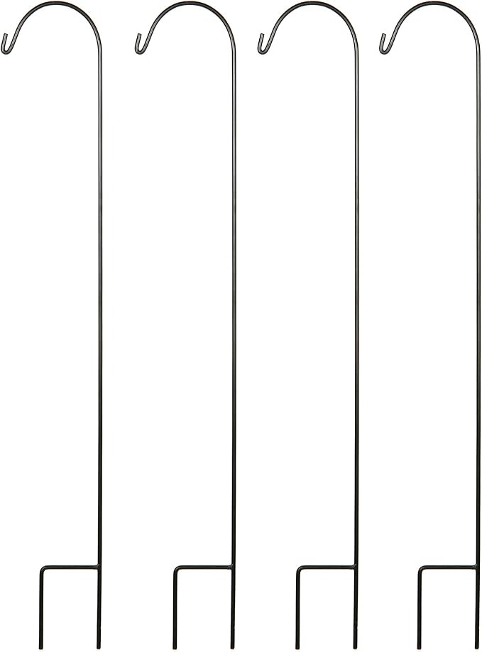 Hosley Set of 4 Shepherd Hooks 33 Inches High Ideal for Solar LED Lights Bird Feeders Mason Jars Plant Hangers Lanterns Garden Stakes Gift for Weddings House Warming Special Events O3