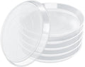 FUIJOL 6 Pack Clear Plant Saucer, Durable Plant Drip Trays Saucers for Pots, No Holes Water Catcher Trays for Indoor Outdoor Planter, Sturdy Base Plate (Clear, 6.2"-6Pack)