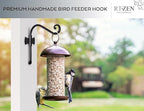 RTZEN Plant Hangers Outdoor or Indoor - Wrought Iron Metal Hanger Indoor Hook - Heavy Duty Wall Bracket Hooks for Hanging Plants Baskets Lanterns Wind Chimes - 2 Pack (Black Axe-Shape Hooks)