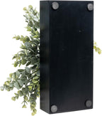 MyGift Artificial Eucalyptus Plant in Black Wood Decorative Planter Pot, Realistic Faux Indoor Greenery in Container for Tabletop Centerpiece Décor