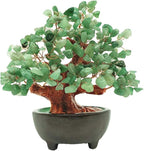 Colorsheng 7 Inch Quartz Crystal Money Tree Bonsai Feng Shui Gem Decoration for Wealth and Luck (Green)