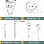 GIGALUMI 8 Pack Solar Pathway Lights, Solar Garden Lights Outdoor Warm White, Waterproof Led Path Lights for Yard, Patio, Landscape, Walkway (Brown)