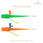 BEADNOVA Plant Self Watering Spikes Automatic Irrigation Equipment Adjustable Self Watering Spikes for Plants with Slow Release Control Valve (Orange Green, 6pcs)