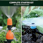 Drip Irrigation System with Water Timer Quick-Connect Automatic Irrigation Kit with 1/2 inch Hose 1/4 inch Distribution Tubing and Accessories DIY Garden Misting System for Yard, Lawn, Patio