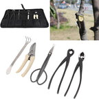 5 Piece Bonsai Tool Set, Carbon Steel Bonsai Scissors Rake Branch Cutter Pruning Shears Pliers Garden Tools