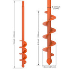 Insaga 1.6" x 16" Auger Drill Bit for Planting, 2.5mm Thick Spiral Earth Drill Garden Auger for Post Hole Digger, Solid Steel Bright Orange Powder Coated, Fit 3/8'' Hex Drive for Bulb Flower Garden