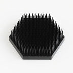 Wazakura Japanese Black Hexagon Ikebana Kenzan Flower Holder 2.6 in (68 mm), Made in Japan Floral Arranging Pin Frog Tool