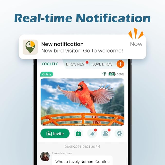 Smart Bird Feeder with Camera, 2K HD Birdwatching Camera with AI Identify Bird Species & Solar Panel, Auto Video Capture & Instant Notifications, for Dad Granpa Birdlovers