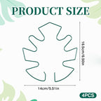4 Pcs Iron Monstera Plant Support Monstera Trellis with Bamboo Clamp, 6.5x5.5 Inch Plant Stakes for Indoor Plants, Sturdy Metal Frame for Climbing & Thriving Growth (Green)