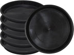 Round Plant Saucer 10 inch,6 Pack Pant Pot Trays, Plant Saucers for Indoors and Outdoors, Seed Starting Tray, Growing Trays,Black