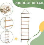 2 PCS Wooden Ladder Plant Trellis for Indoor & Outdoor Climbing Plants, Natural Wood Plant Climbing Support Ladder for Vines, Pothos, Ivy, Monstera (30 x 5.9 Inch)