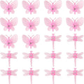 KVZVK 20pcs Butterfly Plant Orchid Clips,Garden Transparent Plant Support Clip for Orchid Support Fixed Vine(Pink)