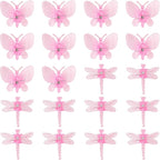 KVZVK 20pcs Butterfly Plant Orchid Clips,Garden Transparent Plant Support Clip for Orchid Support Fixed Vine(Pink)