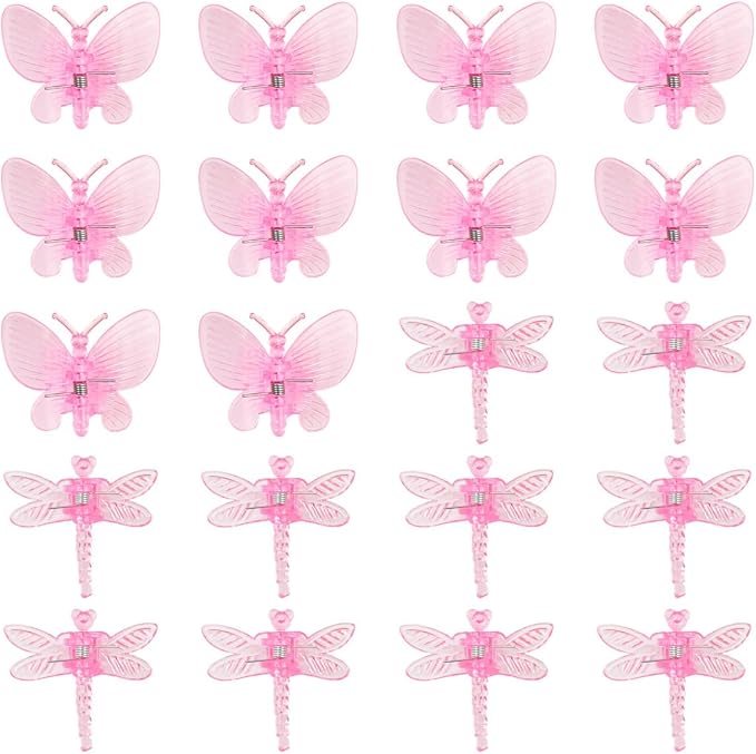 KVZVK 20pcs Butterfly Plant Orchid Clips,Garden Transparent Plant Support Clip for Orchid Support Fixed Vine(Pink)