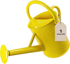 Watering Can for Outdoor&Indoor Plants，1 Gallon Metal Watering Can with with Removable Spout，Galvanized Steel Garden Flower Water Can Plant Watering Pot with 2 Handles，Yellow