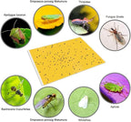 Gideal 20-Pack Dual-Sided Yellow Sticky Traps for Flying Plant Insect Such as Fungus Gnats, Whiteflies, Aphids, Leafminers,Thrips - (6x8 Inches, Included 20pcs Twist Ties)