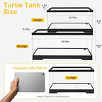 XLarge Turtle Tank Kit,All In One Red Eared Slider Aquarium,PC Aquatic for Baby Tortoise,Fishes and Amphibians, Includes Silent Filter,Filter Plates,UVB Lamp,Bulb,Plants,Stone,Basking Platform