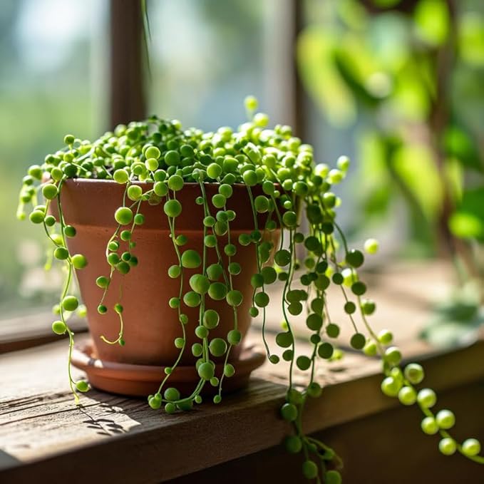 String of Pearls Plant Live, Rare Succulent Trailing Vine in Pot, Indoor Houseplant