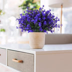 RECUTMS Fake Outdoor Flowers Artificial Flowers Plants for Window Boxes Spring Outdoor Home Decoration, 10 Bundles Fake Faux Eucalyptus for Outside Home Planter Porch Patio Window Yard Decor(Purple)